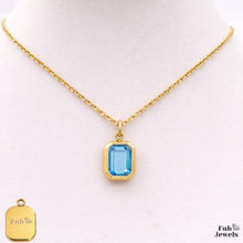 Load image into Gallery viewer, Yellow Gold Plated Stainless Steel 316L Waterproof Birthstone Pendant with Necklace