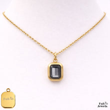 Load image into Gallery viewer, Yellow Gold Plated Stainless Steel 316L Waterproof Birthstone Pendant with Necklace