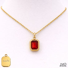 Load image into Gallery viewer, Yellow Gold Plated Stainless Steel 316L Waterproof Birthstone Pendant with Necklace