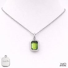 Load image into Gallery viewer, Stainless Steel 316L Silver Waterproof Birthstone Pendant with Necklace