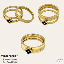 Load image into Gallery viewer, Gold Plated on Stainless Steel 2 in 1 Clover Ring Waterproof