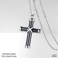 Load image into Gallery viewer, Stainless Steel 316L black Cross Pendant and Necklace