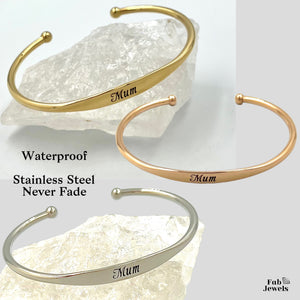 Yellow Gold Rose Gold Plated Stainless Steel Mum Bangle