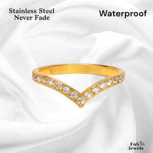 18ct Gold Plated Stainless Steel Wishbone Ring – FabJewels 4less