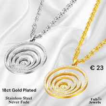 Load image into Gallery viewer, Stainless Steel Necklace Nicely Detailed with Sparkling Crytals
