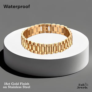 High Quality 18ct Gold Finish on Stainless Steel Mens Bracelet