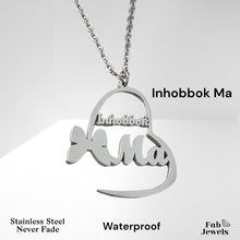 Load image into Gallery viewer, 18ct Gold Finish on Stainless Steel Inhobbok Ma Heart Pendant with Necklace