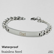 Load image into Gallery viewer, Yellow Gold Plated  Stainless Steel Solid Dad Bracelet