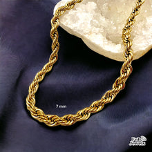 Load image into Gallery viewer, 18ct Gold Plated on Stainless Steel 7mm Thick Rope Chain