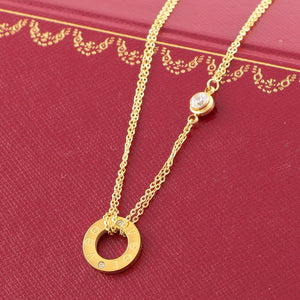 S/Steel Rose Gold / White Gold / Yellow Gold Plated Love Necklace with Swarovski Crystals