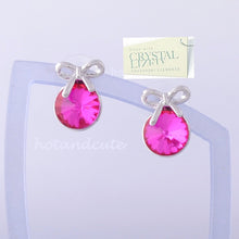 Load image into Gallery viewer, 18K GOLD PLATED EARRINGS WITH Pink SWAROVSKI CRYSTALS