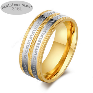 Stainless Steel and Gold Plated Solid Ring