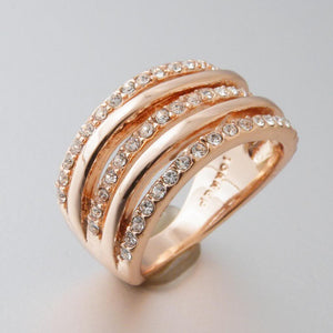 18ct Rose Gold Plated Ring with Swarovski Crystals