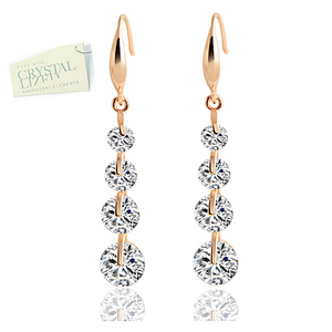 High Quality 18k White Gold / Rose Gold Plated Long Earrings with Brilliant Swarovski Crystals