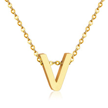 Load image into Gallery viewer, Stainless Steel 316L Yellow Gold Plated Necklace with Letter Initial Pendant