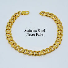 Load image into Gallery viewer, Chunky Solid Stainless Steel 316L Gold Plated Curb Chain Bracelet