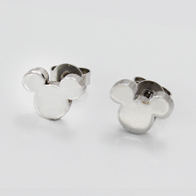 Load image into Gallery viewer, Stainless Steel Yellow White Gold Plated Mickey Stud Earrings Hypoallergenic