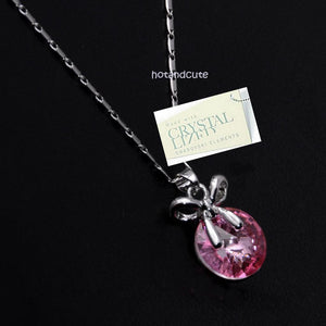 18ct Gold Plated Chain with Pink Swarovski Crystal Pendant