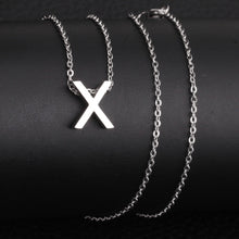 Load image into Gallery viewer, Stainless Steel 316L White Gold Plated Necklace  with Letter Initial Pendant