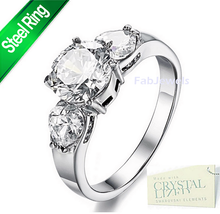 Load image into Gallery viewer, Stainless Steel 316L Ring with Swarovski Crystals Never Fade