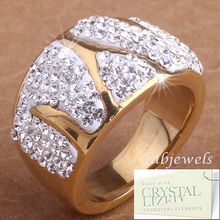 Load image into Gallery viewer, High Quality Stainless Steel 316L Gold Plated Ring with Swarovski Crystals