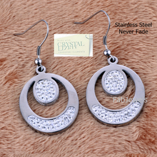 Load image into Gallery viewer, Stainless Steel Hypoallergenic Dangle Earrings with Swarovski Crystals