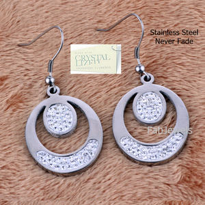 Stainless Steel Hypoallergenic Dangle Earrings with Swarovski Crystals