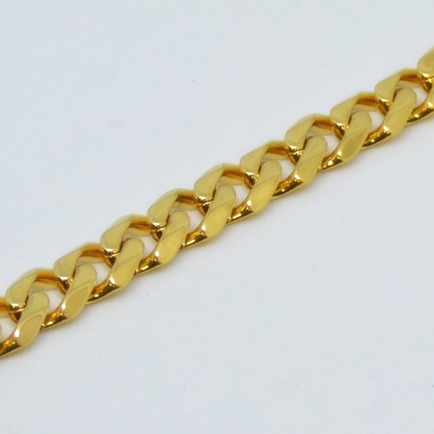 Chunky Solid Stainless Steel 316L Gold Plated Curb Chain Bracelet