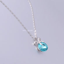 Load image into Gallery viewer, 18ct Gold Plated Chain with Turquoise Swarovski Crystal Pendant