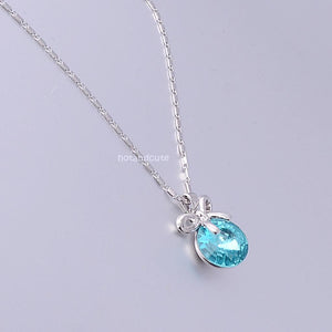 18ct Gold Plated Chain with Turquoise Swarovski Crystal Pendant