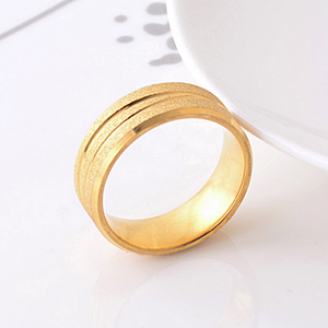 Stainless Steel Solid Yellow Gold Plated Ring