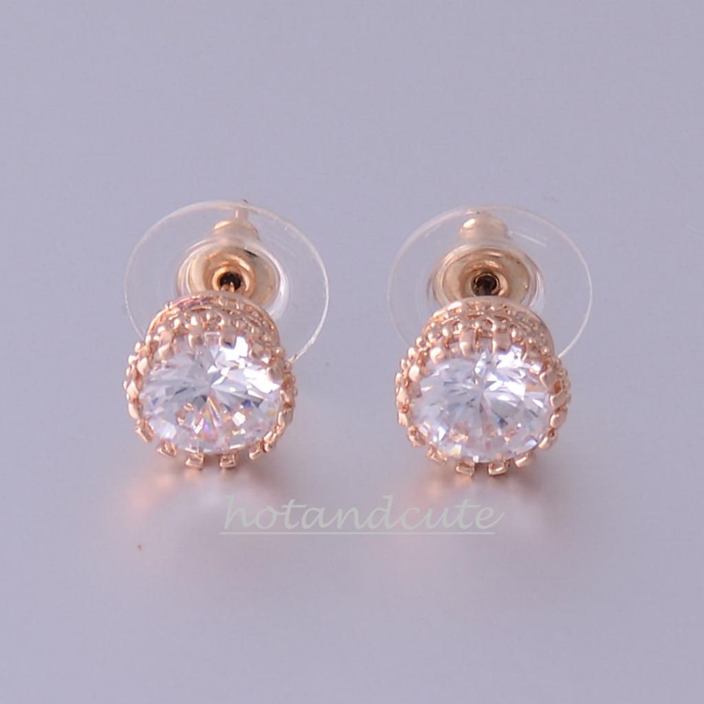 High Quality 18k Rose Gold Plated Earrings with Brilliant Swarovski Crystals