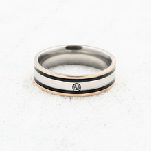 Load image into Gallery viewer, Stylish Stainless Steel Solid Double Black Border Ring