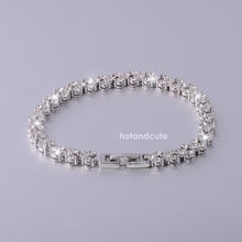 Load image into Gallery viewer, 18k White Gold Plated Tennis Bracelet with Swarovski Crystals