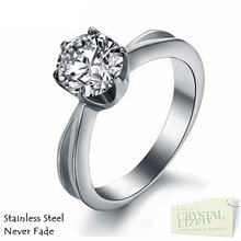 Load image into Gallery viewer, Highest Quality Titanium Stainless Steel 316L Solitaire Ring with Swarovski Crystals