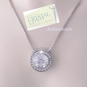 White Gold Plated Necklace with Swarovski Crystals Pendant