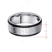 Load image into Gallery viewer, Solid Stainless Steel Silver and Black Ring