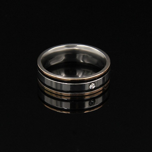 Stylish Stainless Steel Solid Double Black Border Ring