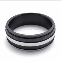 Load image into Gallery viewer, Stainless Steel 316L Fashionable Mens Ring Silver and Black