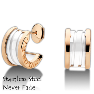 Stainless Steel Rose Gold Plated Ring Earrings Hypoallergenic