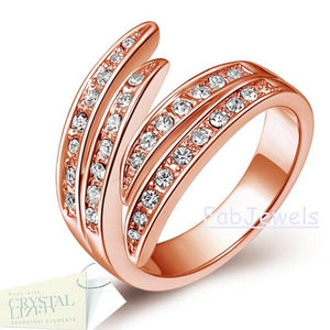 Rose Gold Plated Ring with Swarovski Crystals
