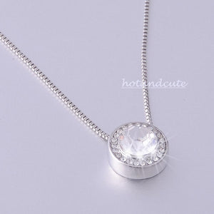 White Gold Plated Necklace with Swarovski Crystals Pendant