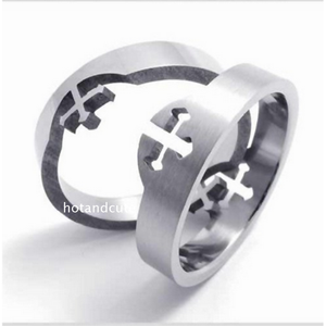 Stainless Steel Cross Men's Stylish Puzzle Ring