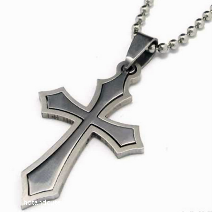 Stainless Steel Stylish Cross Pendant and Necklace