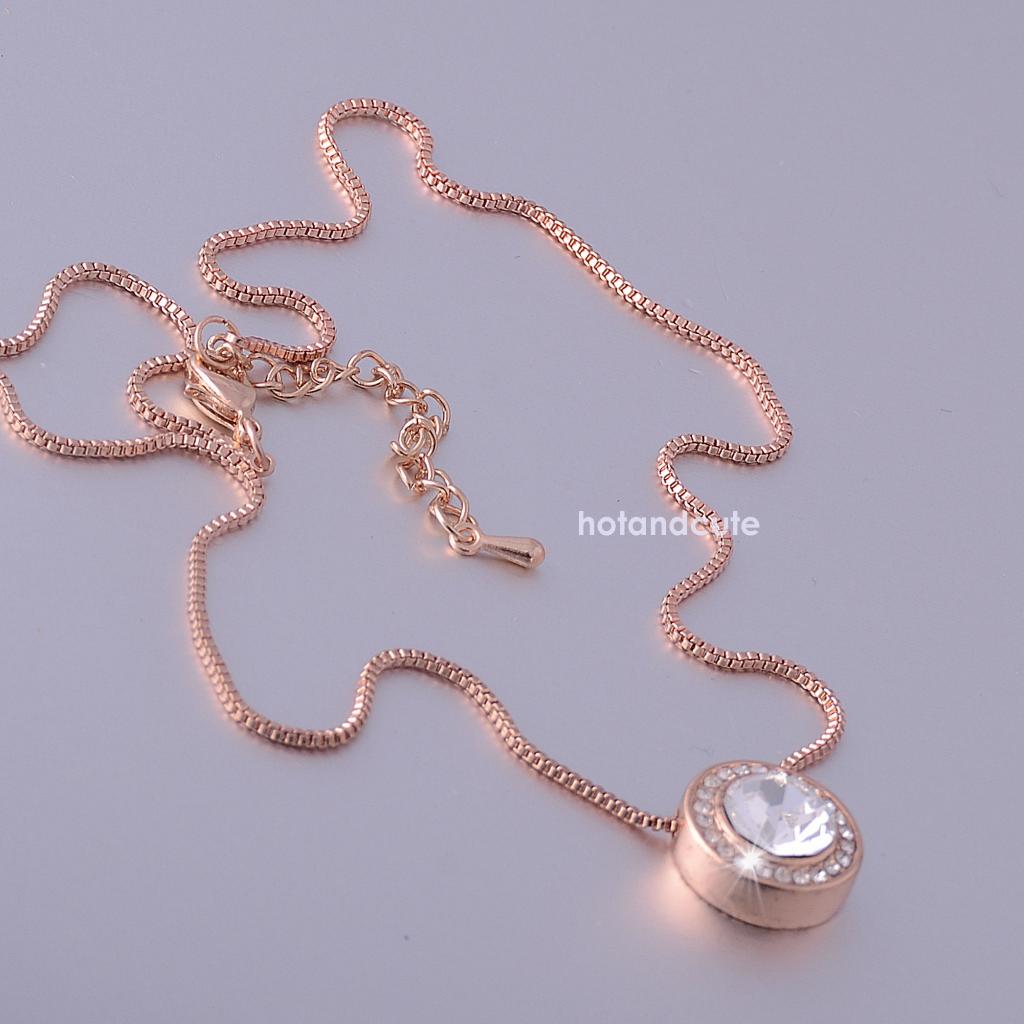 Rose Gold Plated Necklace with Swarovski Crystals Pendant
