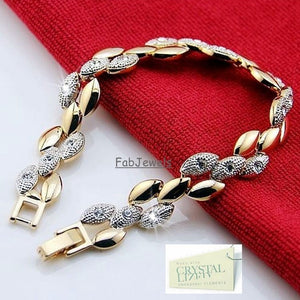 18k Yellow Gold Plated Bracelet with Swarovski Crystals