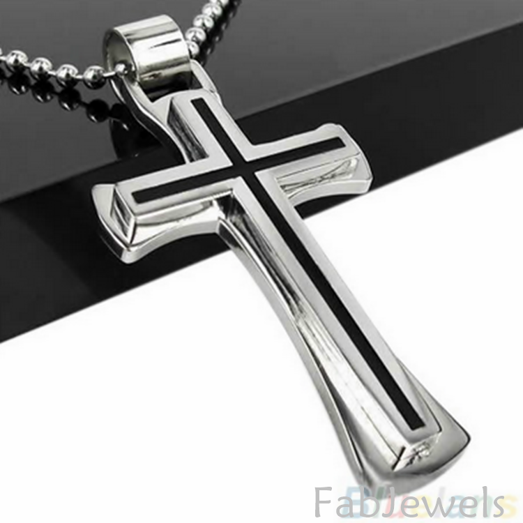 Stainless Steel 316L Cross Pendant and Necklace