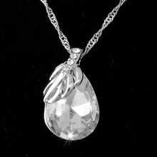 Load image into Gallery viewer, White Gold Plated Necklace with Clear Swarovski Crystal