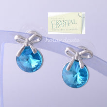 Load image into Gallery viewer, 18K GOLD PLATED EARRINGS With Turquoise SWAROVSKI CRYSTALS