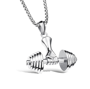 Stainless Steel 316L Necklace with Dumbble Weights Pendant